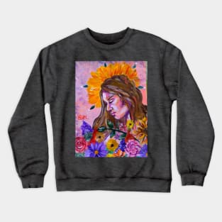 Flowers Illustration Crewneck Sweatshirt